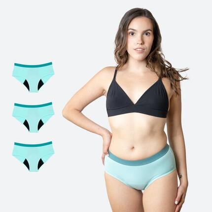 Lot de 3 Culottes Menstruelles Classiques Noires Fille Flux Abondant