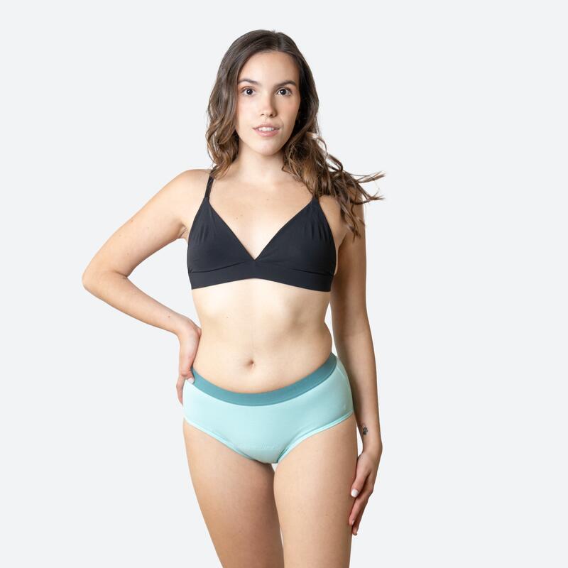 Ecowoman - Culotte Menstruelle Classique Turquoise Fille Flux Abondant - Culotte - Bleu|gris|rose - Decathlon