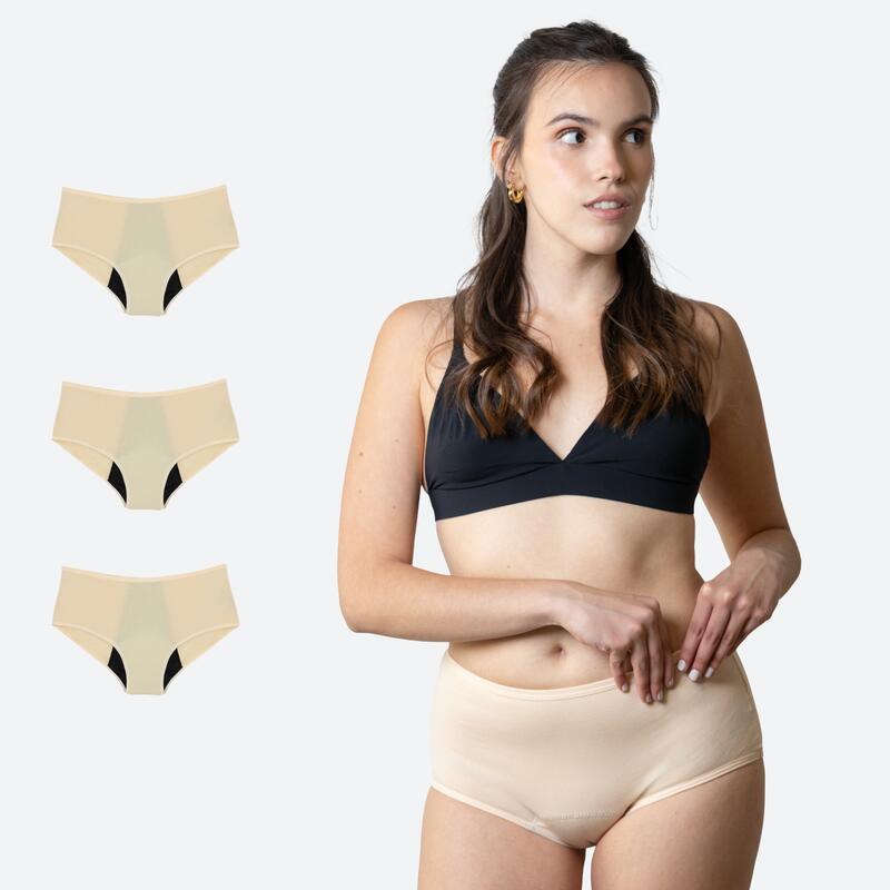 ECOWOMAN 3 Stk. Periodenunterwäsche Hohe Taille Starke Blutung Ecowoman