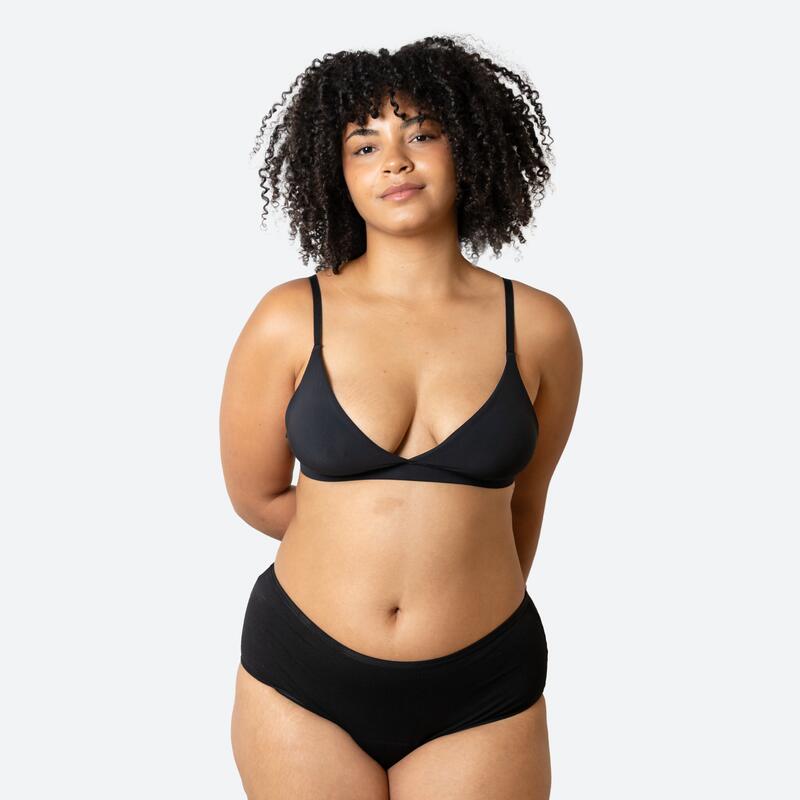 Ecowoman - Culotte Menstruelle Taille Haute Flux Abondant - Culotte - Beige|noir - Decathlon