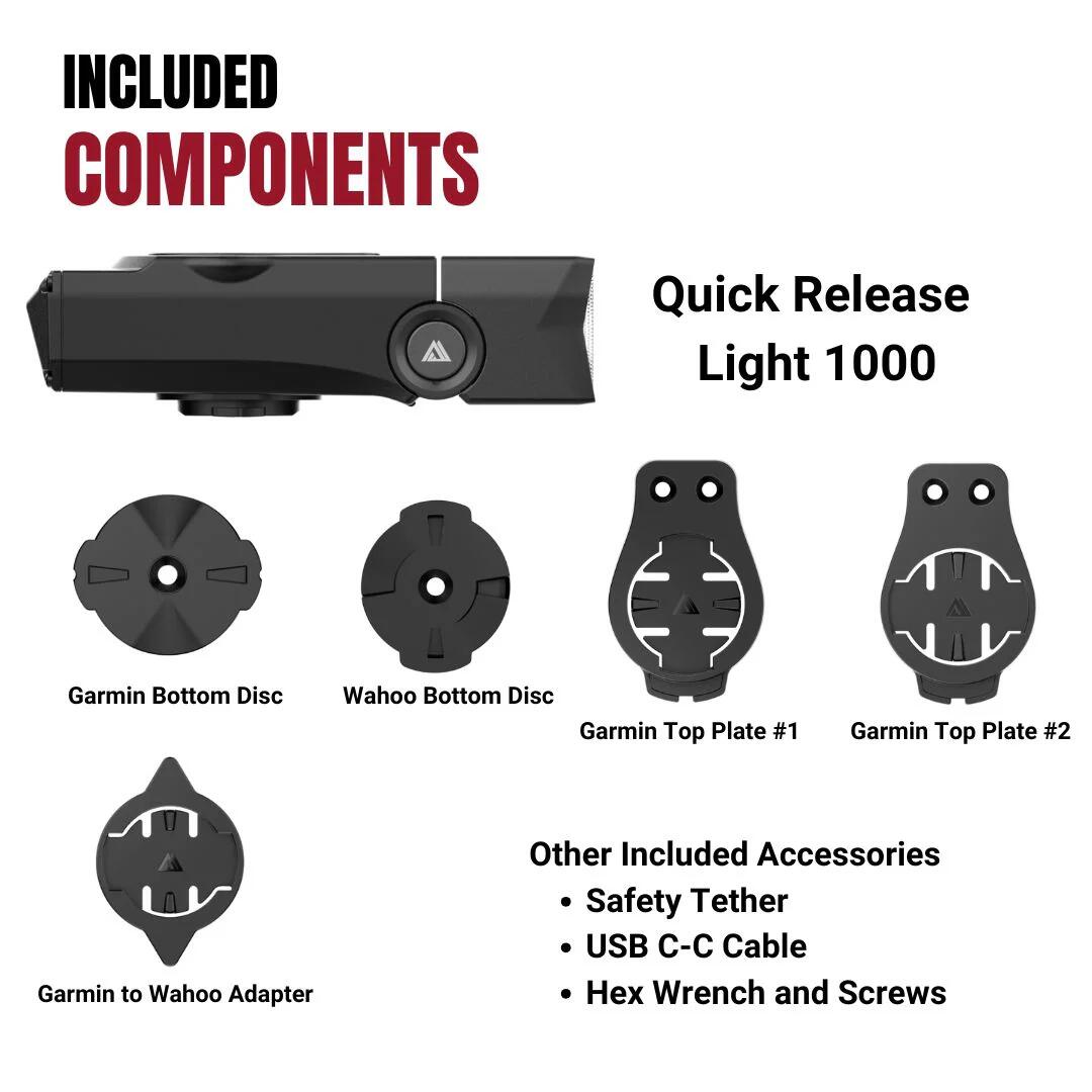 Lampka przednia z montażem Quick Release i mocą 1000 lm - KOM Cycling 3/7