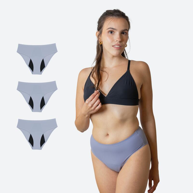 ECOWOMAN 3 Stk. Periodenunterwäsche Nahtlos Hohe Taille Starke Blutung Ecowoman