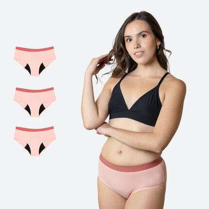 Lot de 3 Culottes Menstruelles Classiques Noires Fille Flux Abondant