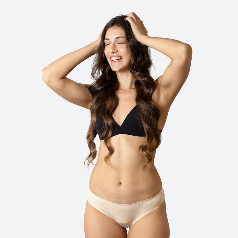 ECOWOMAN Cuecas menstruais sem costuras bege Fluxo Pesado