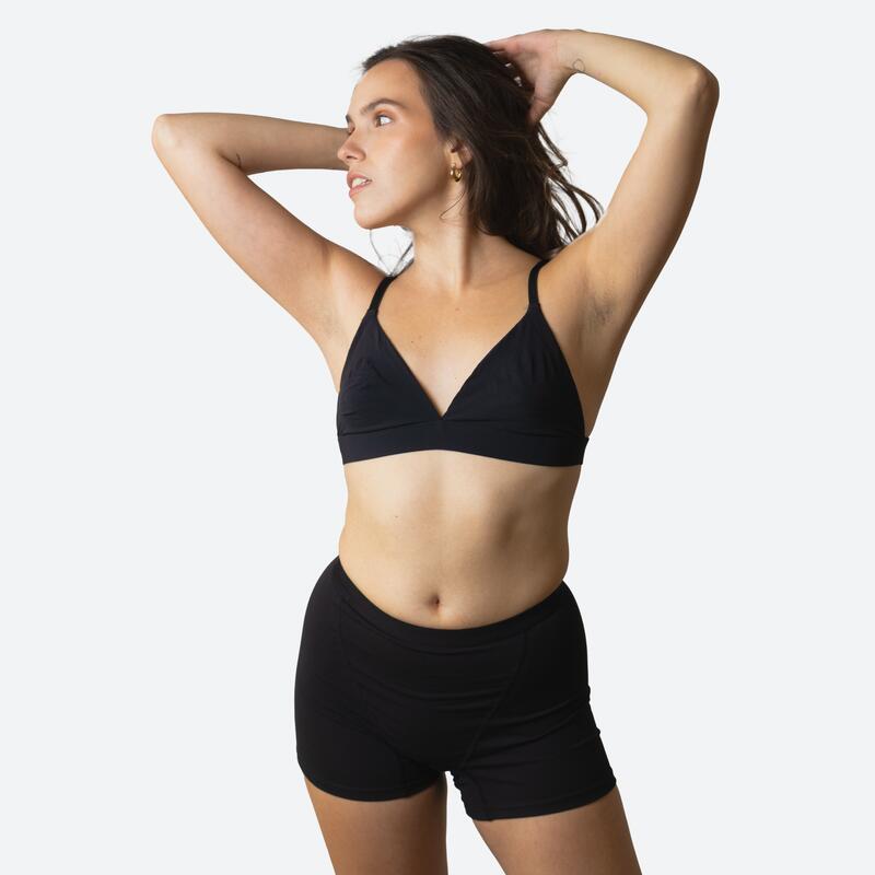Ecowoman - Boxer Menstruel Noir Fille Flux Abdondant - Culotte Shorty - Noir - Decathlon