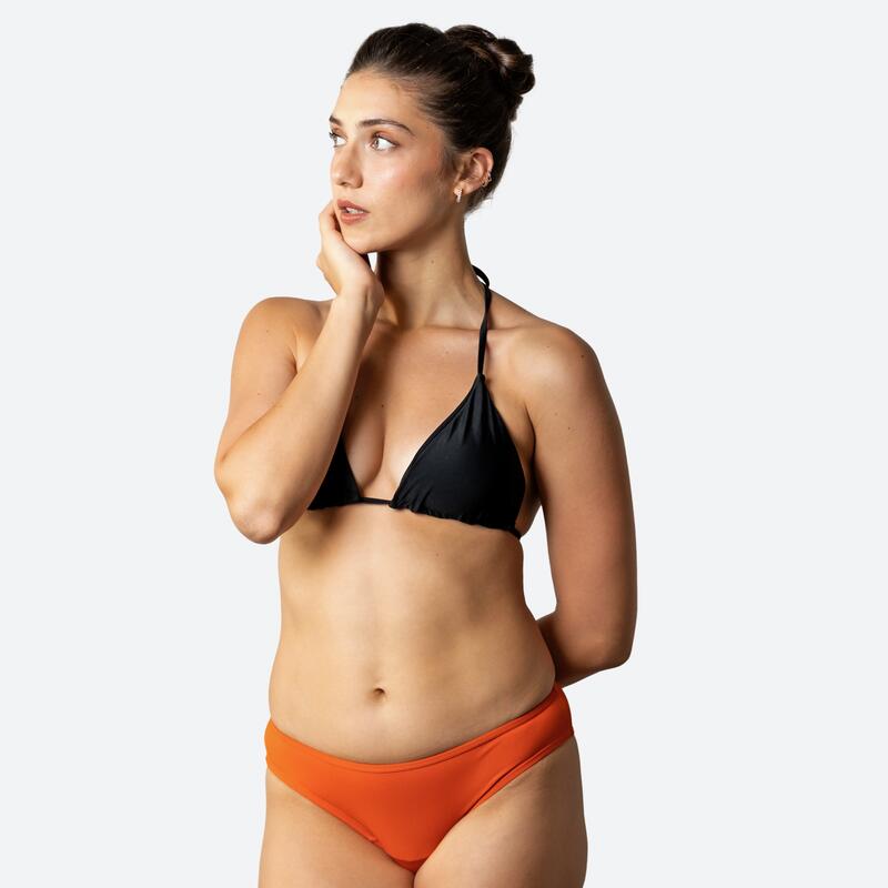 Ecowoman - Bikini Menstruel Classique Orange Femme Flux Modéré - Bas De Maillot De Bain (bikini) - Noir|orange|vert - Decathlon