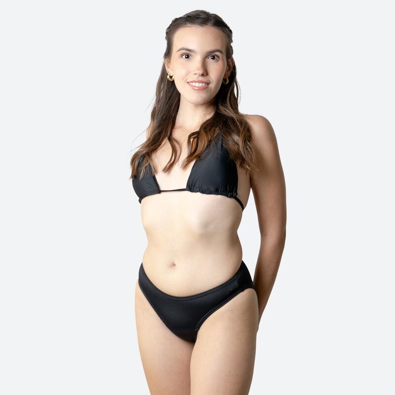 Ecowoman - Bikini Menstruel Classique Fille Flux Modéré - Bas De Maillot De Bain (bikini) - Noir|orange|vert - M - Decathlon