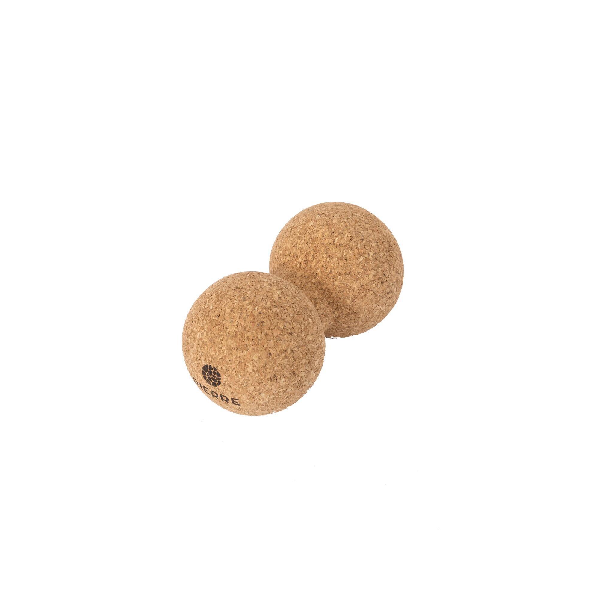 Pierre Sports - Peanut Ball Xl - Boule De Massage Duo - Liège Naturel - 10cm De Diamètre - Ballon Peanut - Marron - Taille Unique - Decathlon