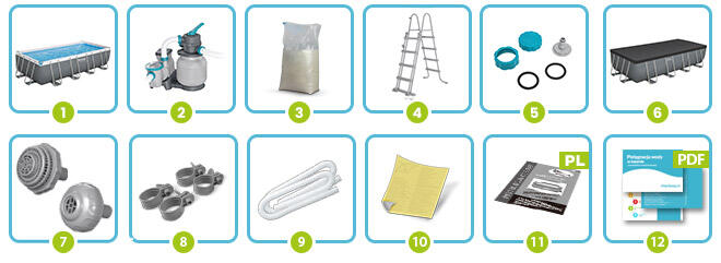 Basen stelażowy do ogrodu Bestway 5612B 640 x 274 x 132 cm zestaw 3/6