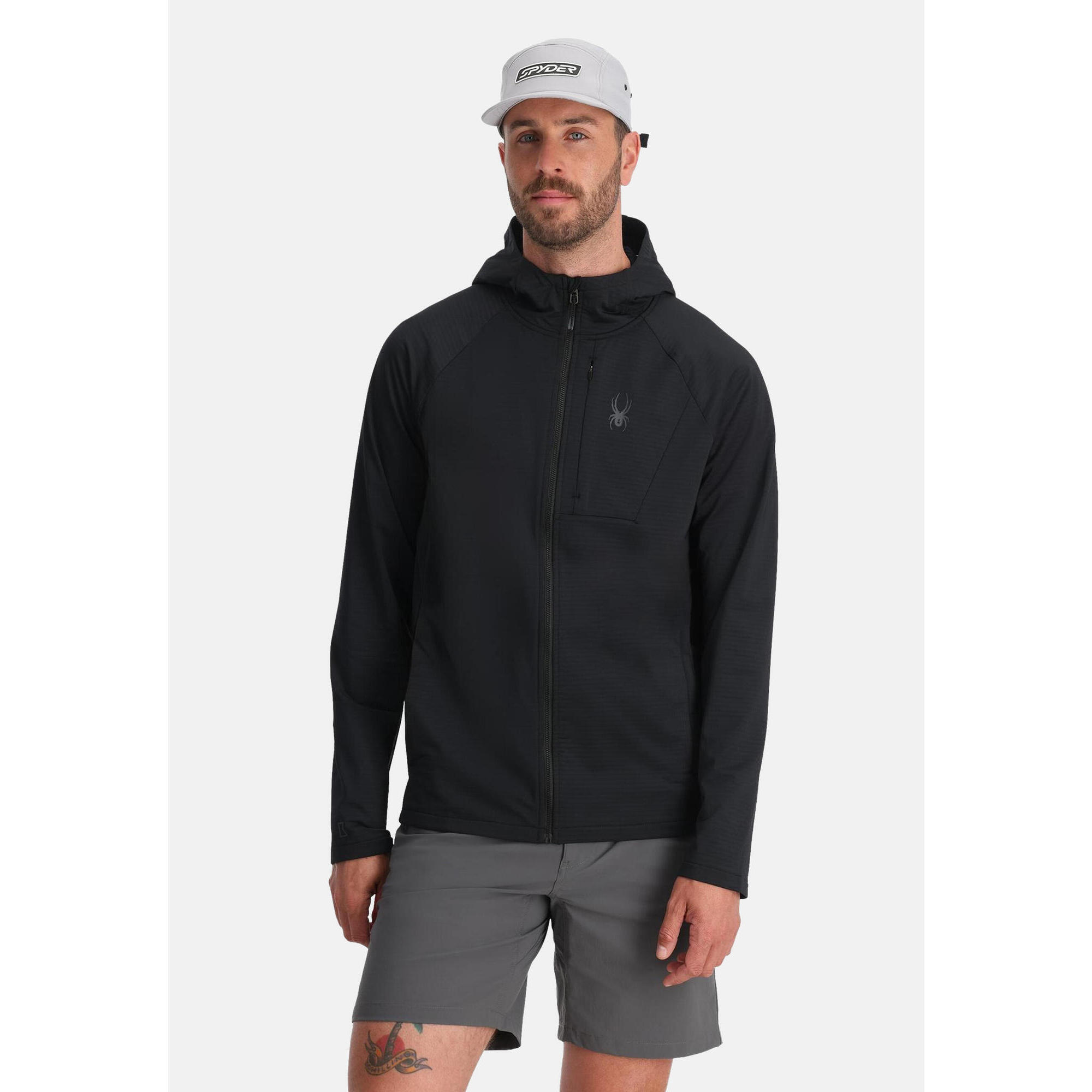 Spyder - Sweat À Capuche Ski, Hiking Homme - Gridweb Fleece - Pull - Noir - S - Decathlon