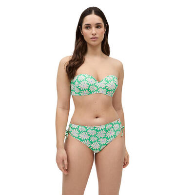 Conjunto de bikini bandeau con braga midi margaritas