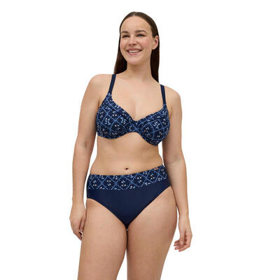 Conjunto de bikini reductor tirantes anchos marino copa E