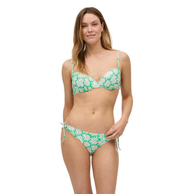 Conjunto de bikini aro clásico con braga anudada estampado margaritas copa B
