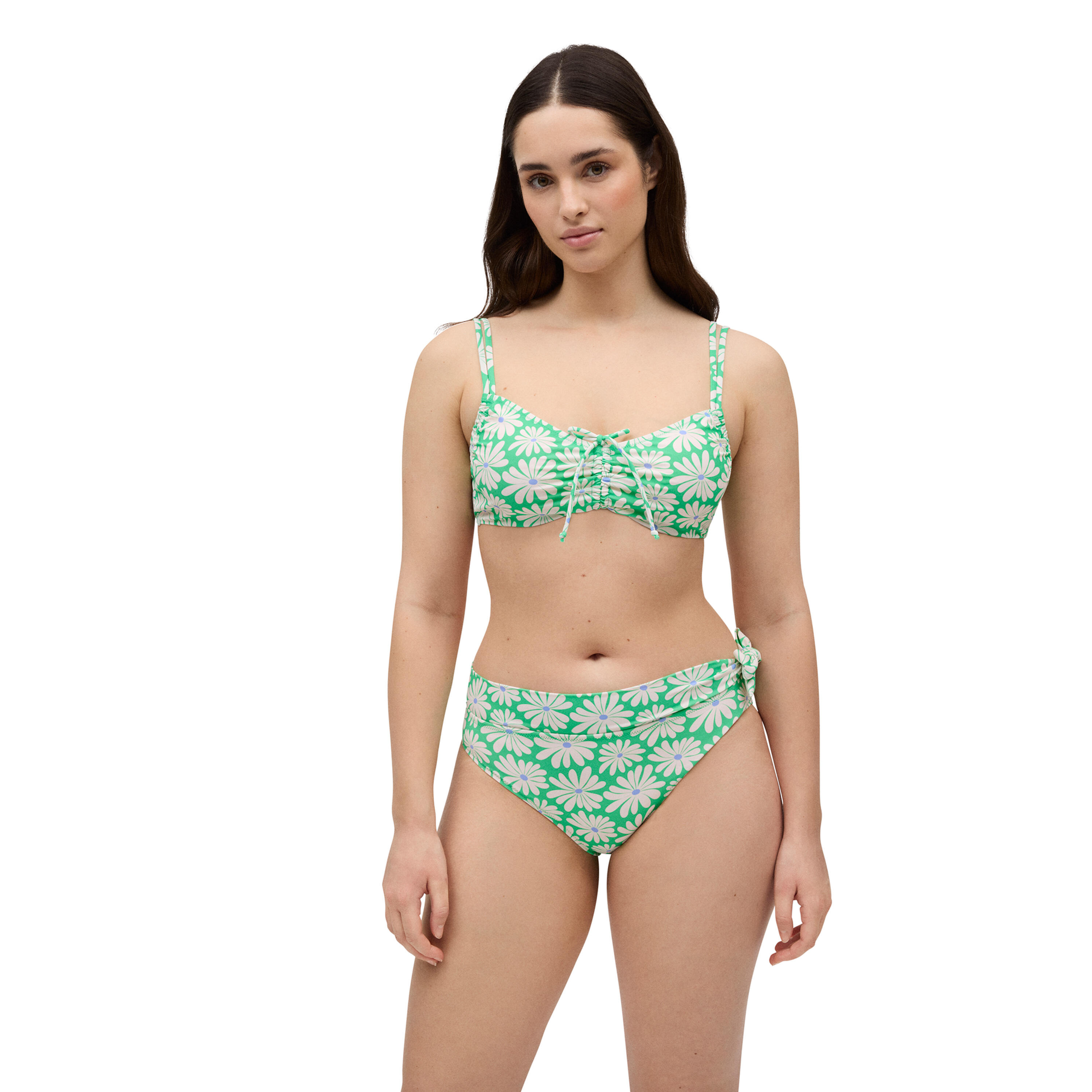 YSABEL MORA Conjunto de bikini con top reductor estampado margaritas copa C