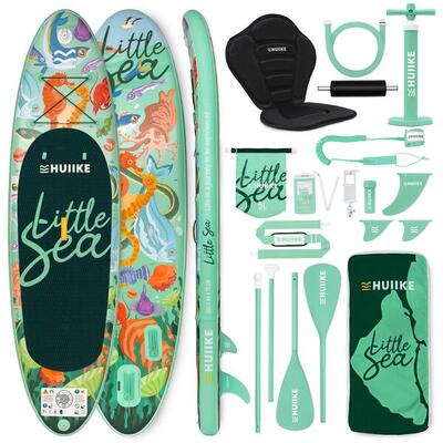 Opblaasbaar supboard met premium accessoire huiike. aquamarijn. hoge stabiliteit