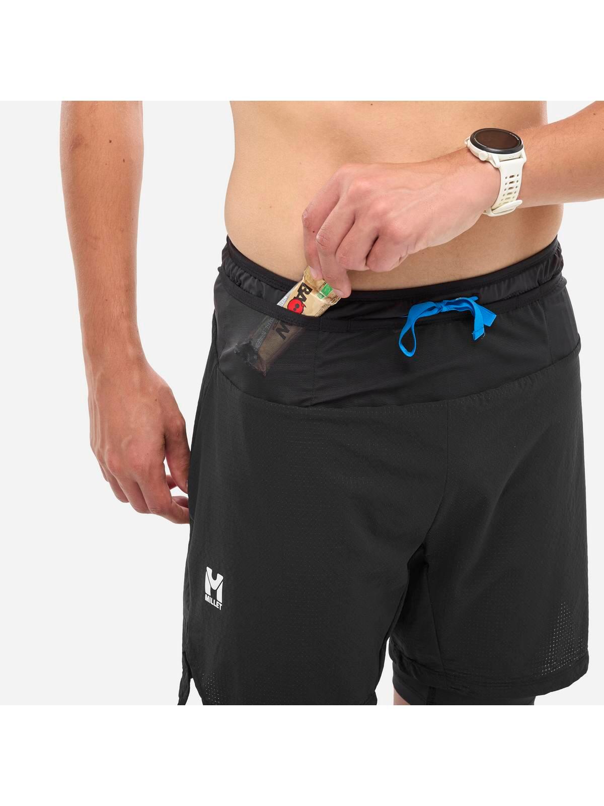 Spodenki do biegania męskie Millet Intense 2in1 Short M Czarny Active Fit 6/7