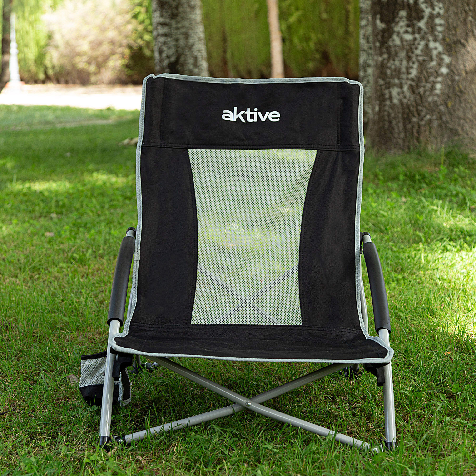 Aktive Lot de 4 chaises de camping basses pliantes 50x51x67 cm noires 7/7