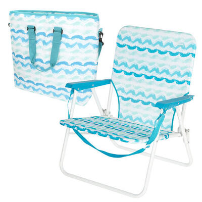 Aktive Pacchetto spiaggia: sedia bassa + borsa frigo portatile da 20 litri