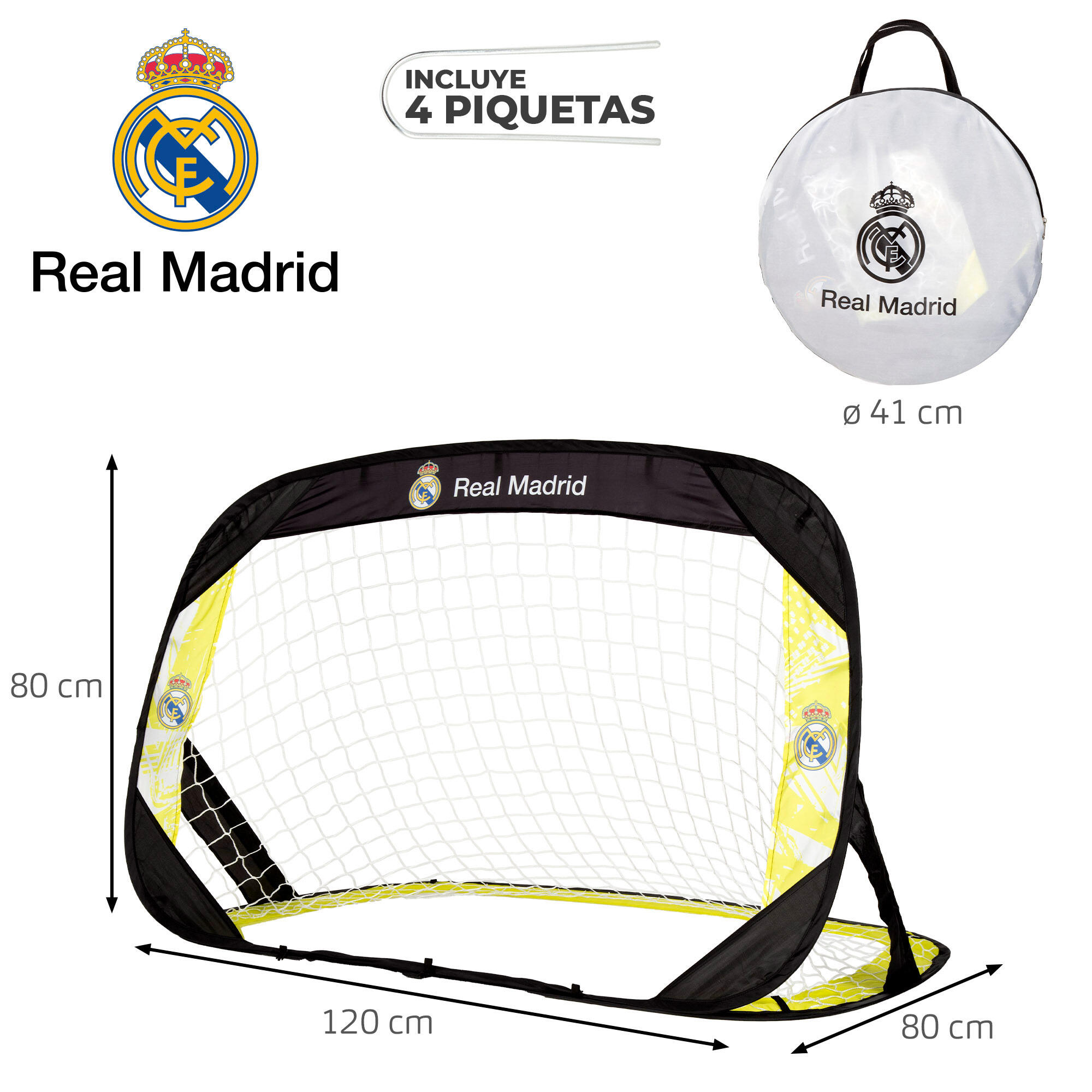 Real Madrid Set 2 porte da calcio pop-up 120x80x80 cm 4/7