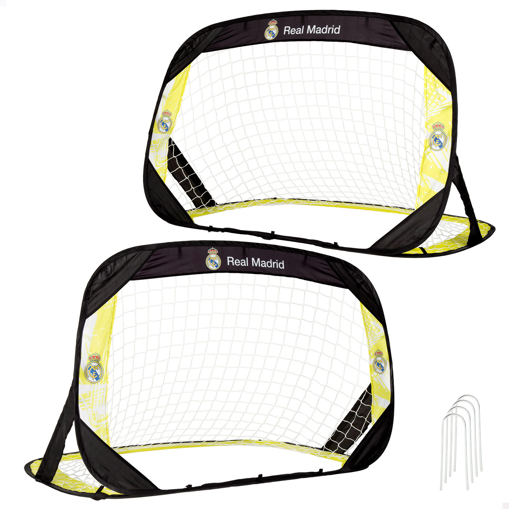 Real madrid conjunto 2 balizas de futebol pop-up 120x80x80 cm