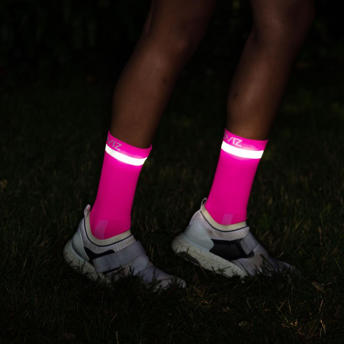 AIRFOOT Chaussettes fluos / réfléchissantes - 43/45 - Rose 2/2
