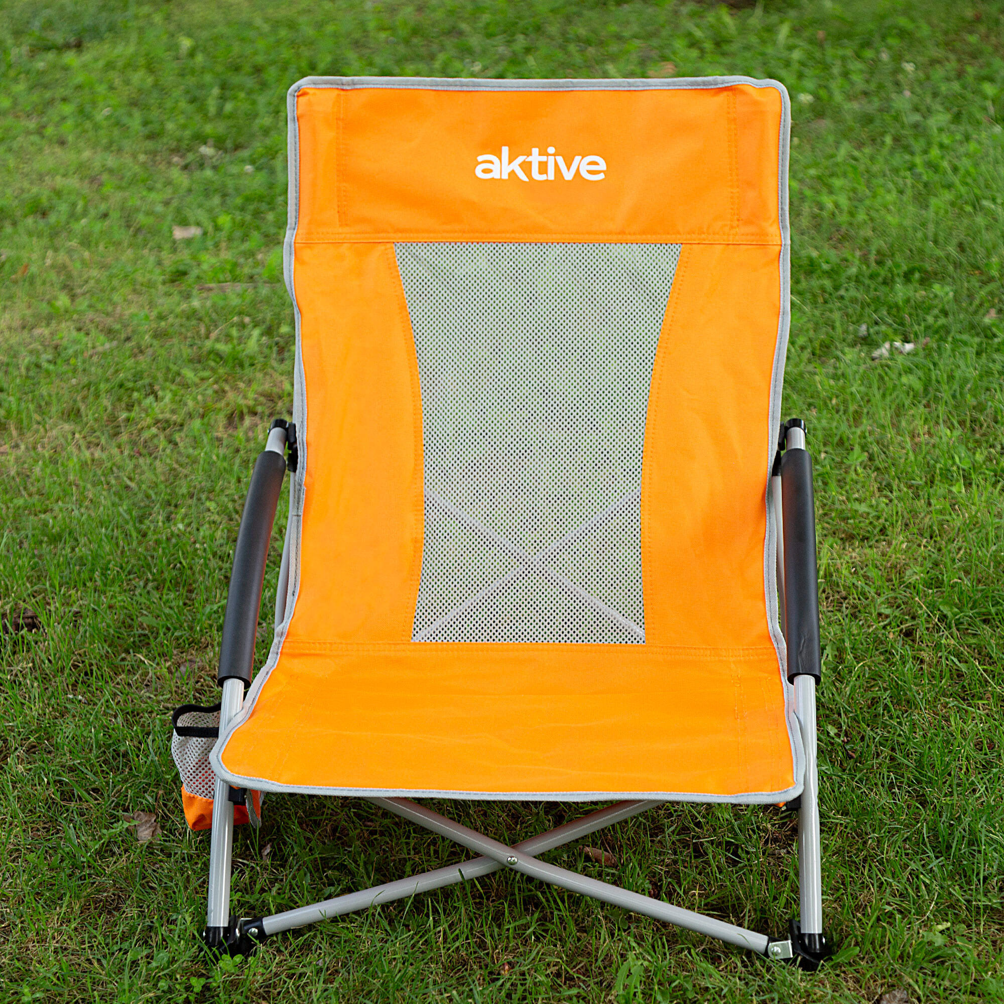Aktive Lot de 4 chaises de plage basses pliantes 50x51x67 cm orange 7/7