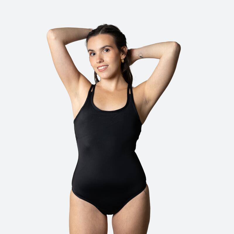 Ecowoman - Maillot De Bain Menstruel Fille Flux Modéré - Maillot De Bain 1 Pièce - Noir - M - Decathlon
