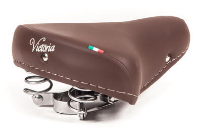 Sella da bicicletta Victoria con molle cromate - marrone chiaro