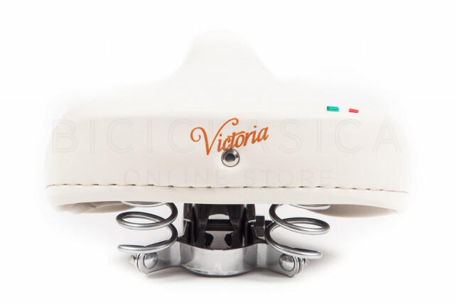 Sella per bicicletta Victoria con molle cromate - crema 3/5