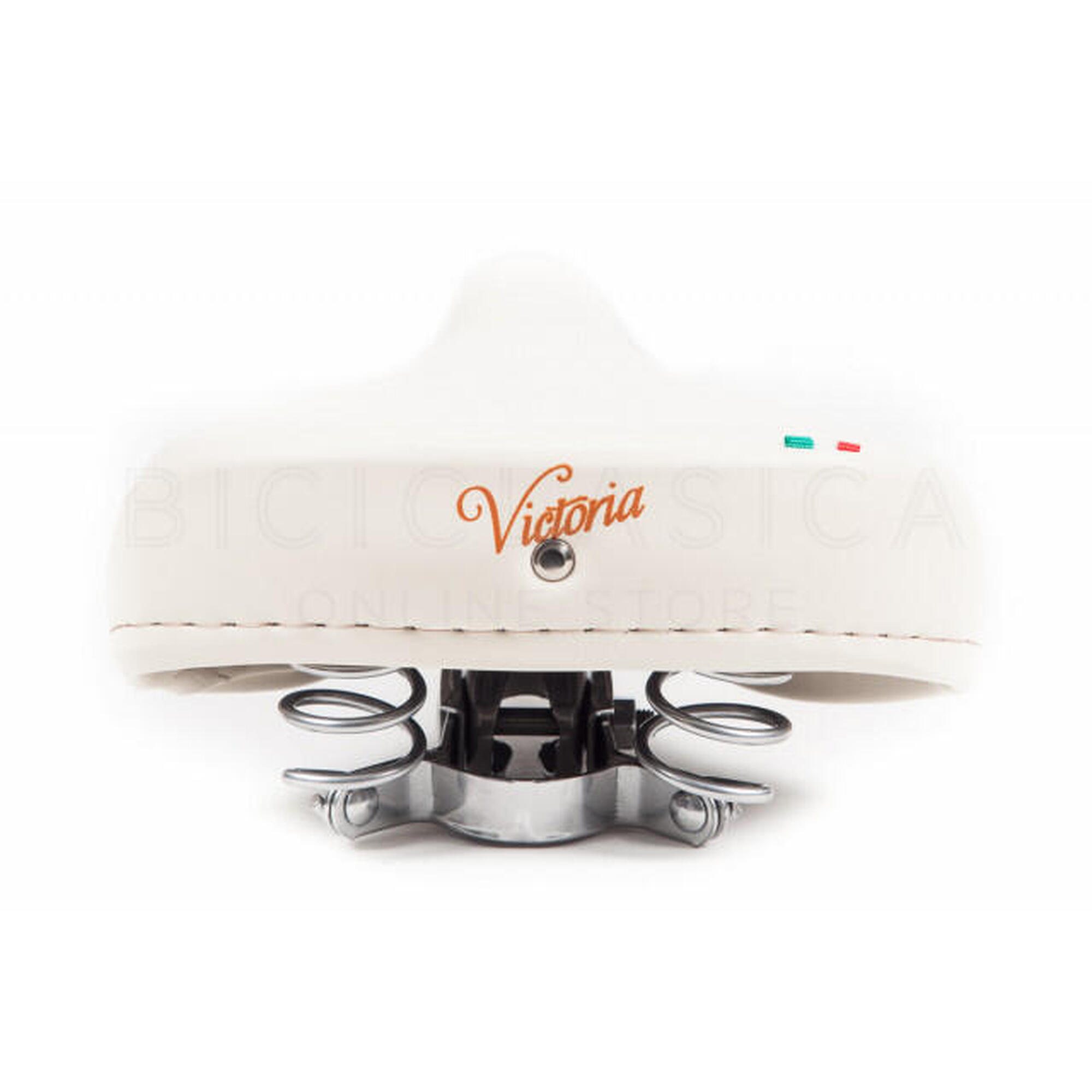 Selle de vélo Victoria avec ressorts chromés - crème