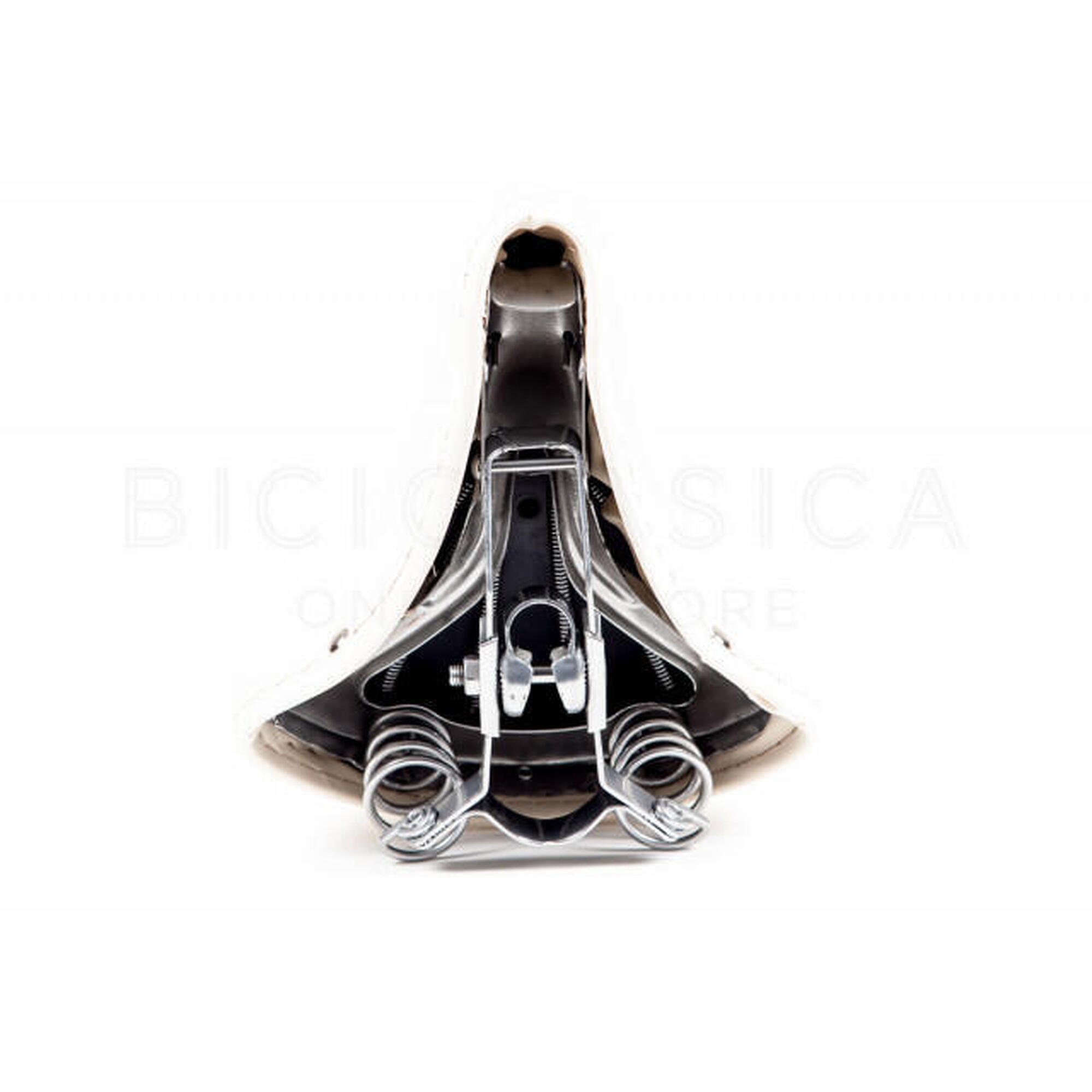Selle de vélo Victoria avec ressorts chromés - crème
