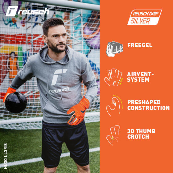 Luvas de guarda-redes unissexo Reusch Attrakt Freegel Silver Jr 5/10