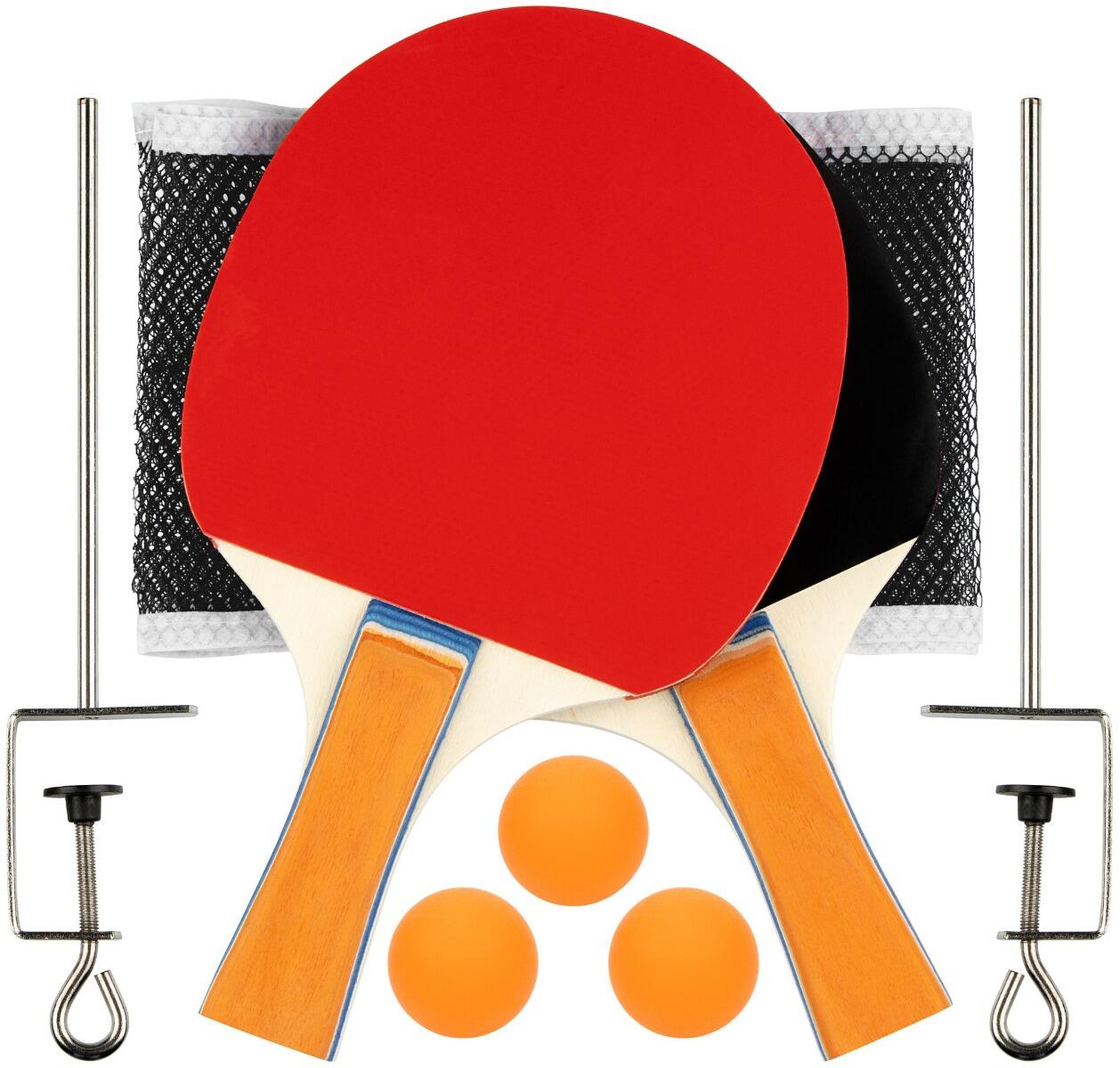 Conjunto de tênis de mesa com 2 raquetes, 3 bolas e rede
