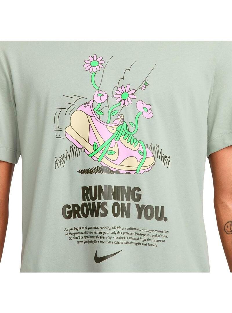 Camiseta para Hombre Nike Run  Verde 4/4