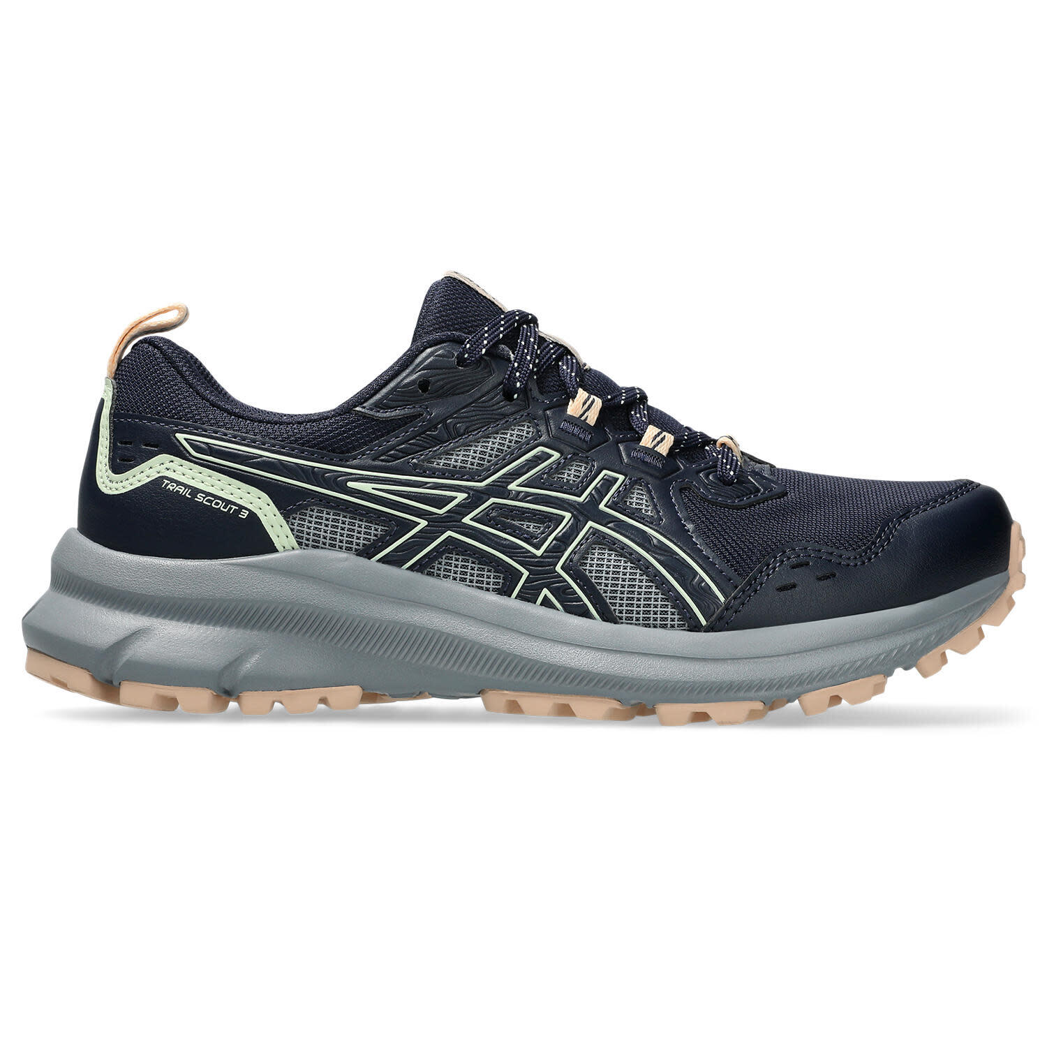 Asics - Chaussures De Randonnee Femme - Asics Trail Scout 3 W - Midnight/whisper - Baskets - Gris|noir|vert - 37,5 - Decathlon