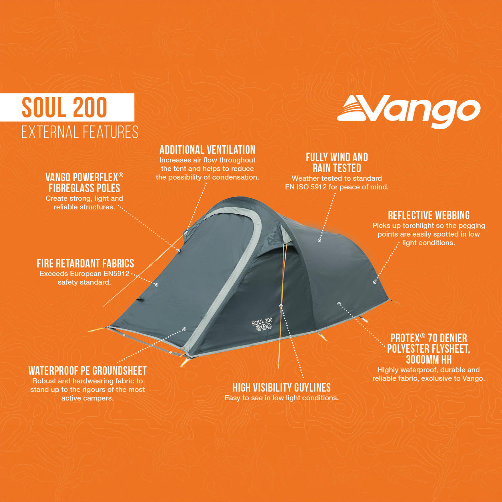Tenda da Campeggio Soul 200 Trekking 2 persone a tunnel Outdoor Bike Bicycle 3/7
