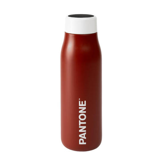 PANTONE Thermische waterfles met temperatuurindicatie Schuur rood