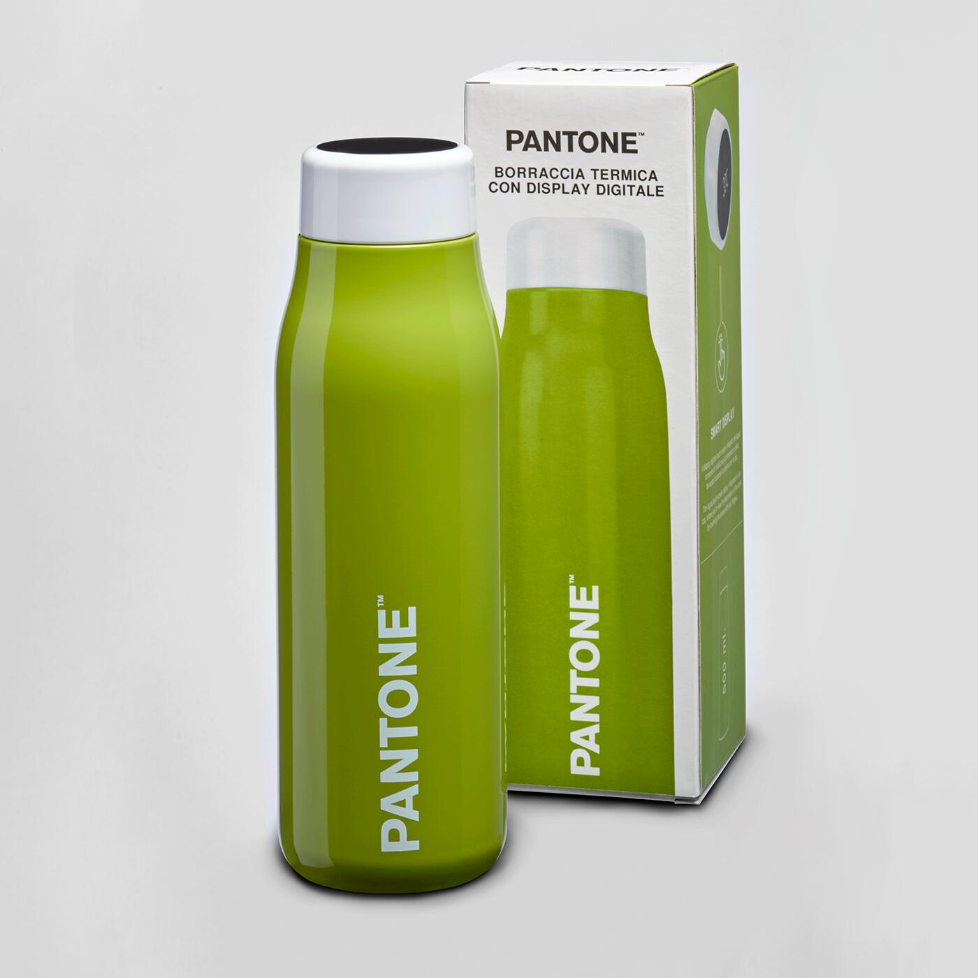 PANTONE Borraccia termica con indicazione della temperatura Verde Fern 2/2
