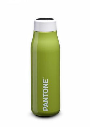 Bouteille d'eau thermale PANTONE avec indication de température vert fusil