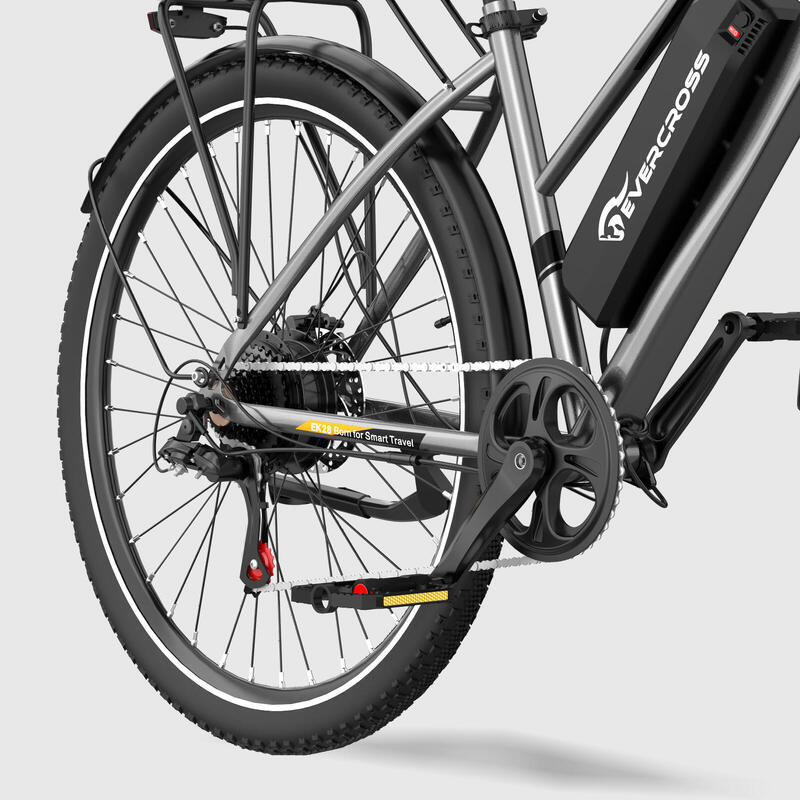 Vélo Electrique Adulte avec Pneu 28'' 36V13Ah APP EVERCROSS-EK28 Argent