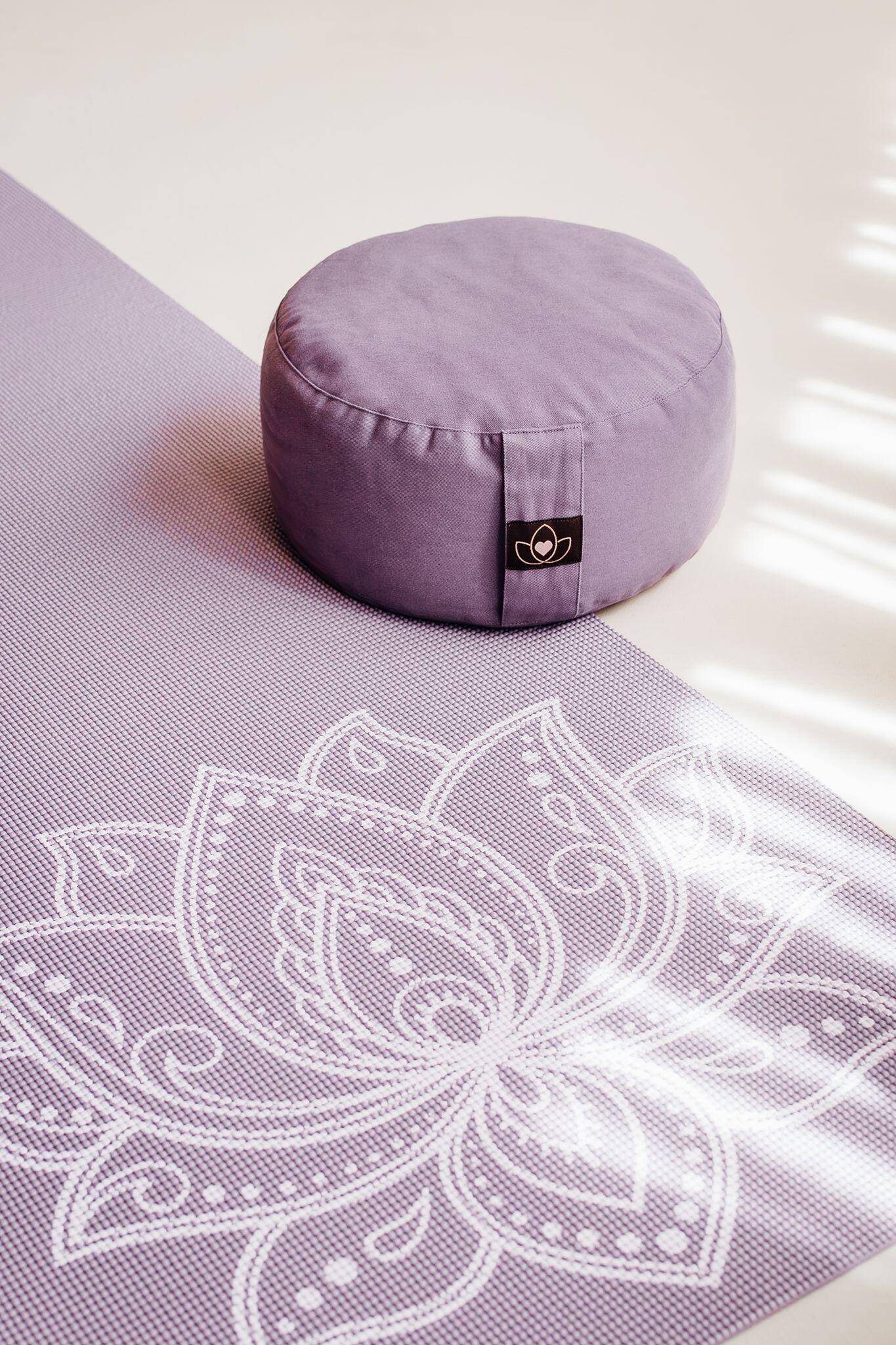 Lotus Meditatiekussen eco lavendel rond 4/5