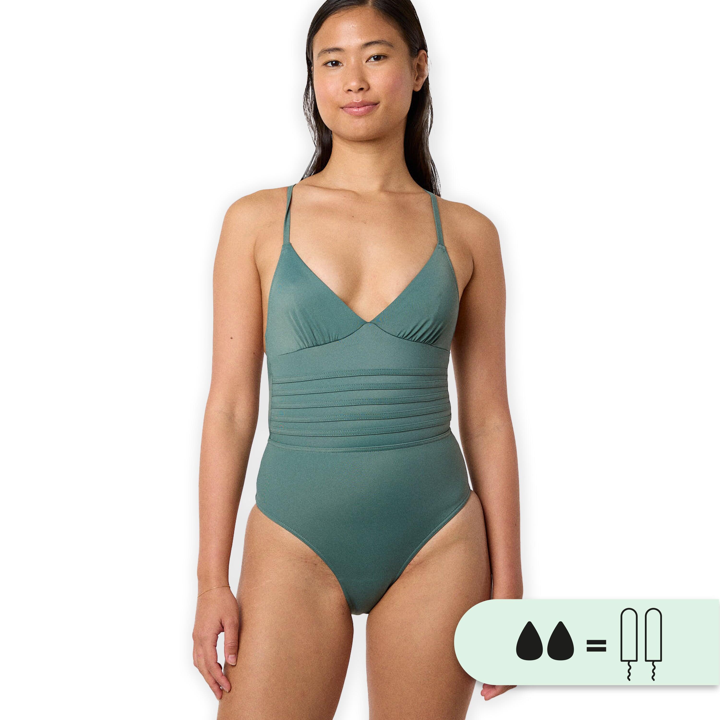 Smoon - Maillot De Bain 1p Menstruel - Flux Moyen - Maillot De Bain 1 Pièce - Vert - 42 M/l - Decathlon