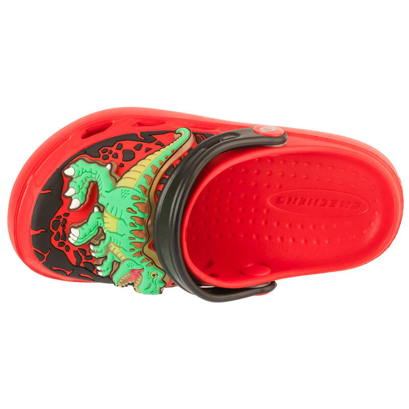 Klapki na basen chłopięce,  Foamies: Swifters - T-Rex-Brights