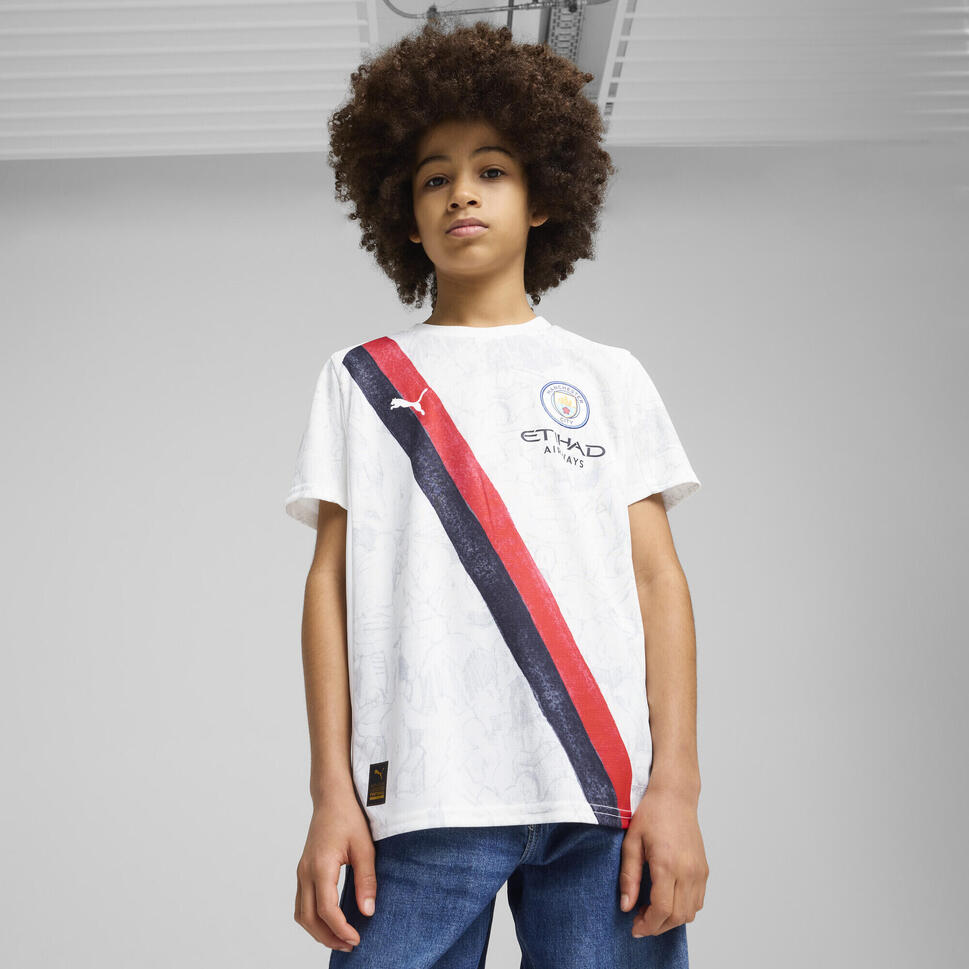 Młodzieżowa koszulka KIDSUPER × MANCHESTER CITY PUMA White Black