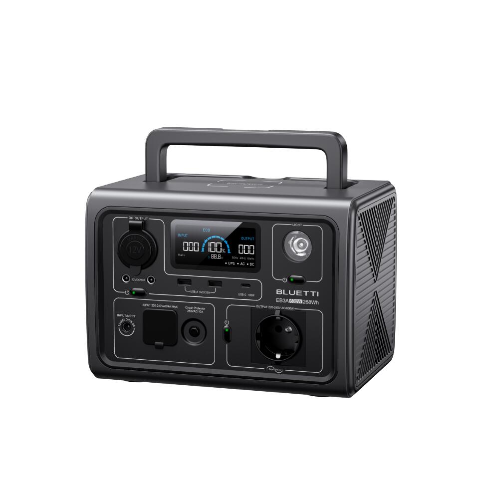 BLUETTI Generador Solar Portátil EB3A 268Wh/600W Batería LiFePO4 para Acampar 1/7