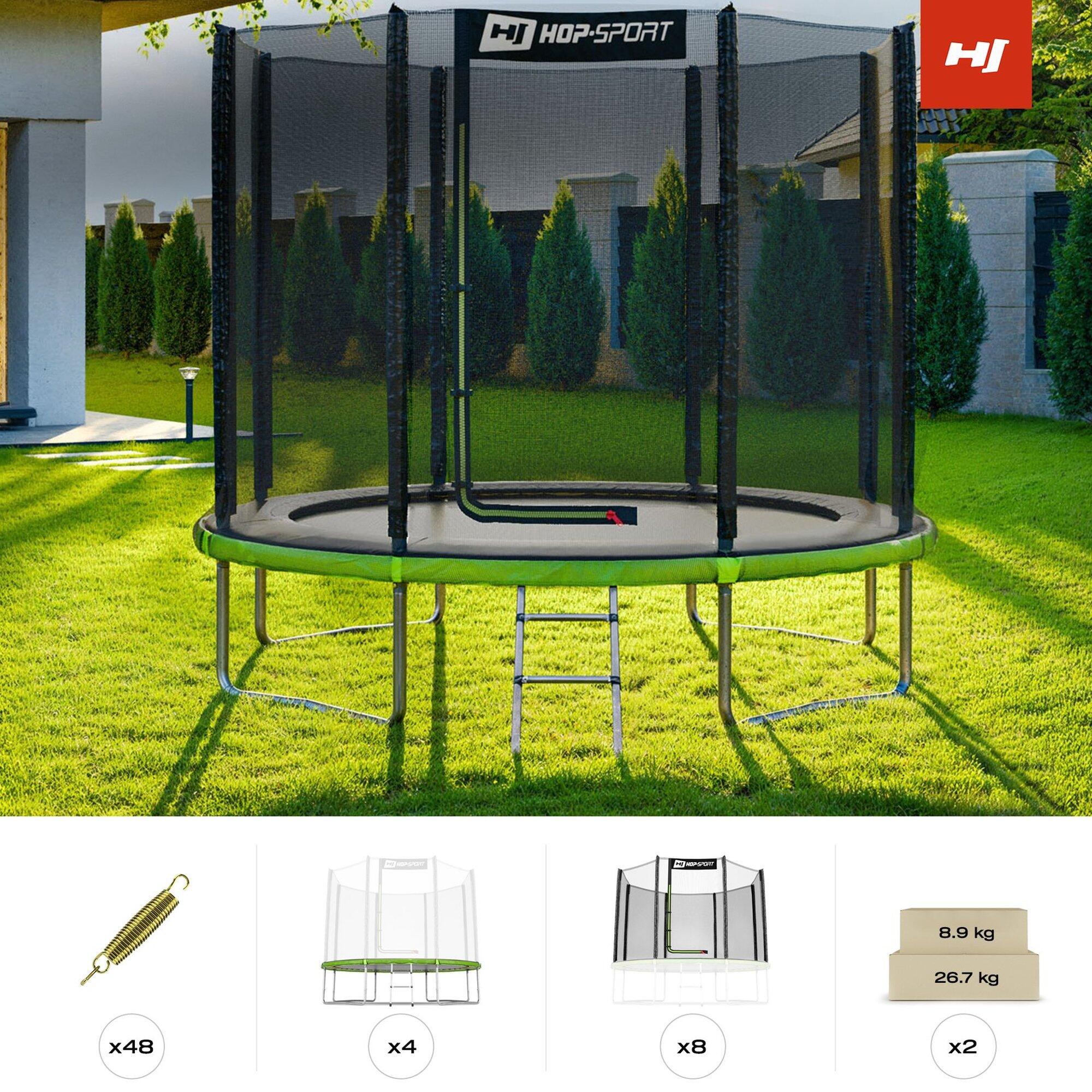 Trampolin 8ft (244cm) Hop-Sport HS-T08A mit Außennetz 3/7