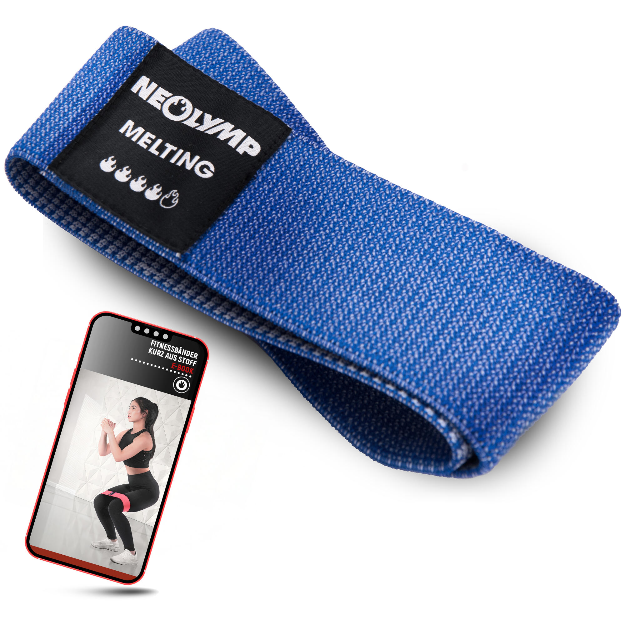 NEOLYMP Korte fitnessbanden Niveau 4 – Huidvriendelijke Mini Bands, robuuste Bands