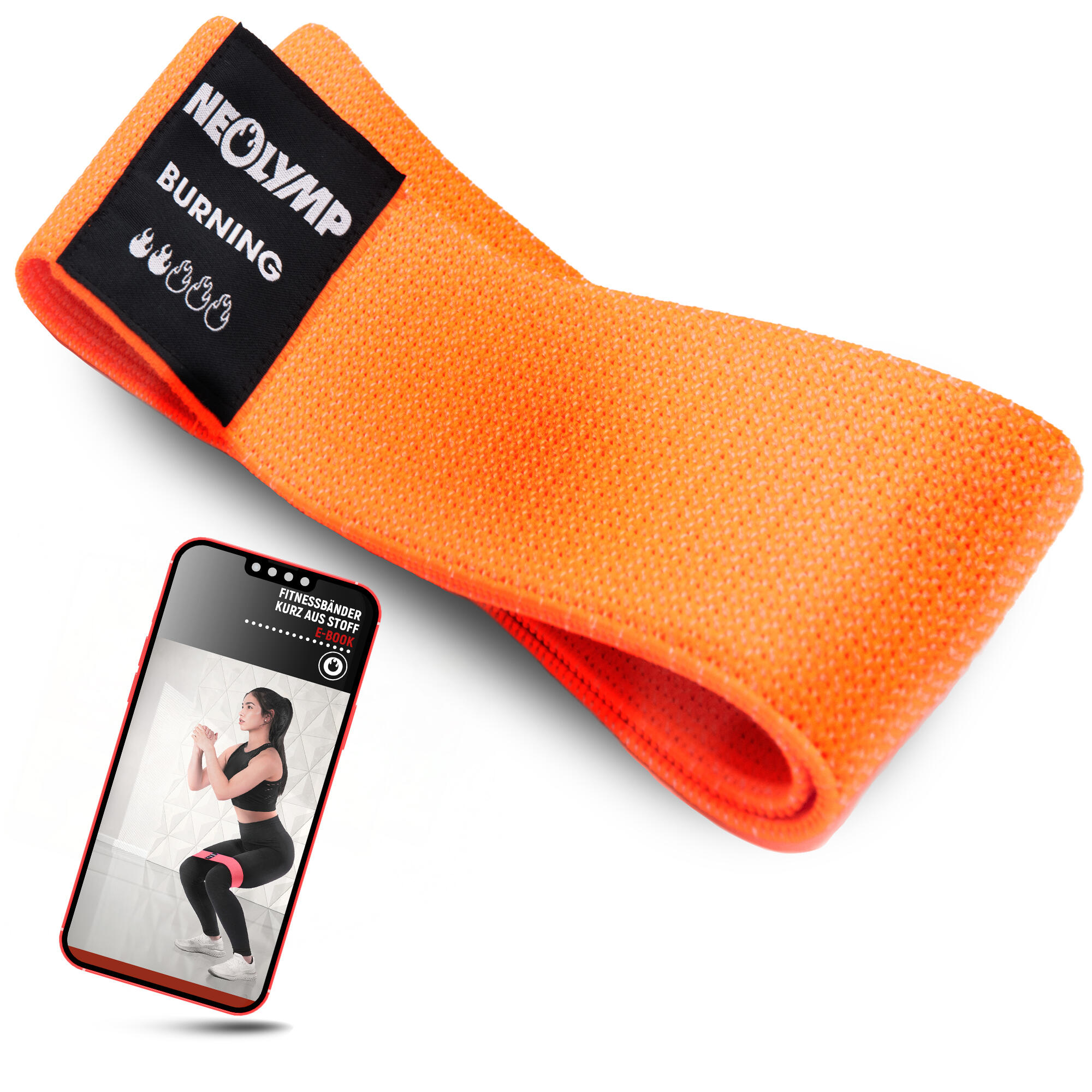 NEOLYMP Mini Band Resistenza Livello 2 - Fasce Fitness per Allenamento e Comfort