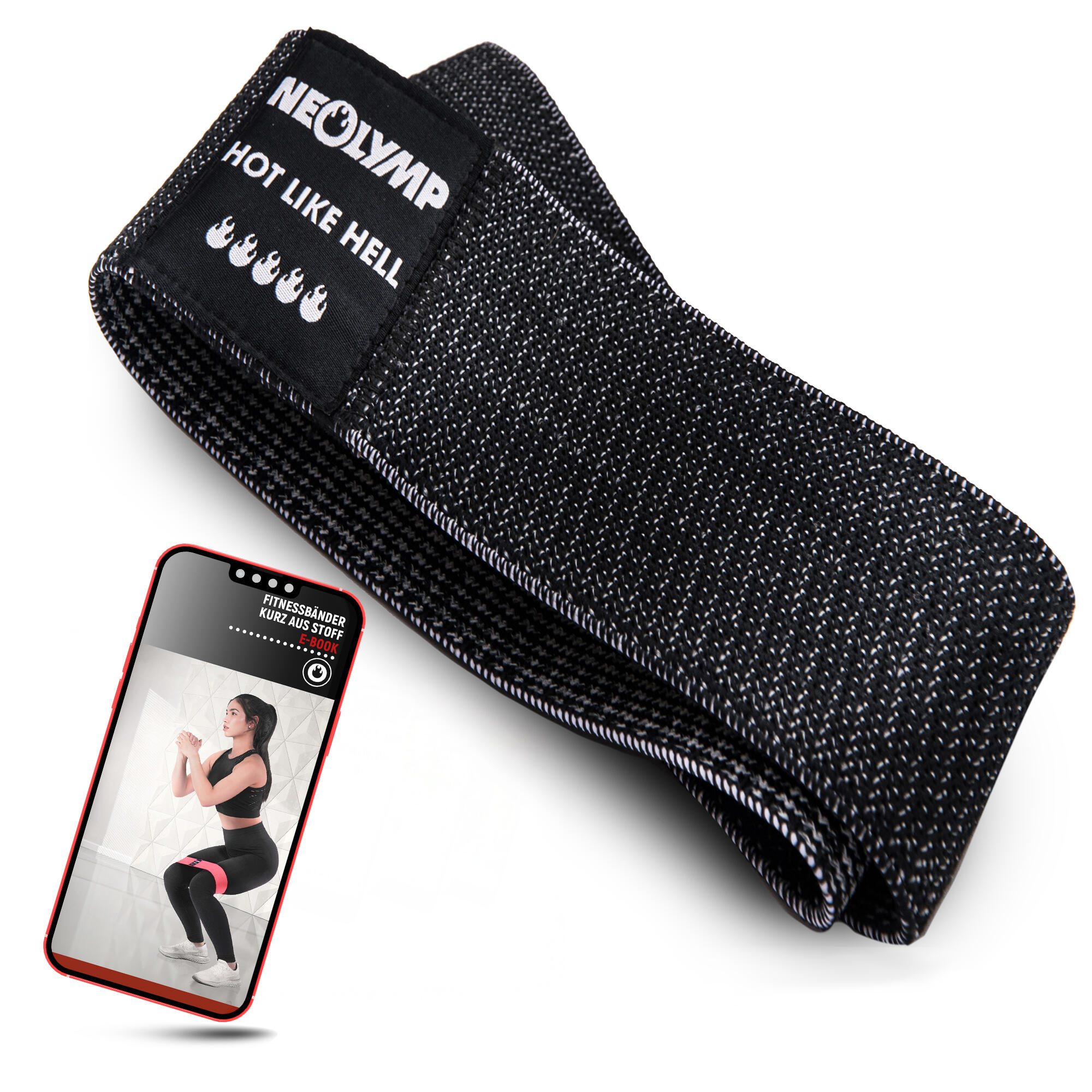NEOLYMP Korte fitnessbanden Niveau 5 – Huidvriendelijke Mini Bands, robuuste Bands