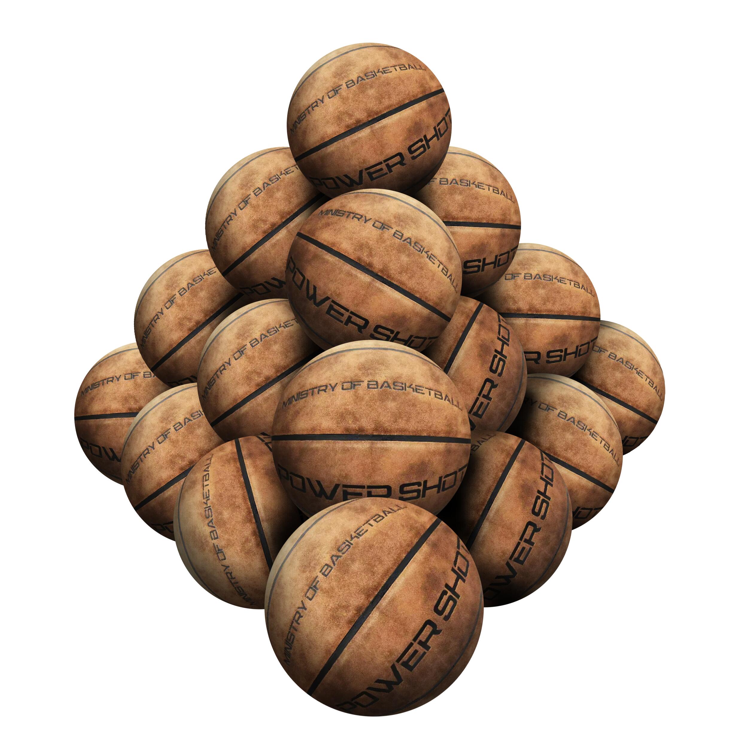 STRADIA "POWER SHOT" Basketball, Premium PU – Pack of 10 with Mesh Bag